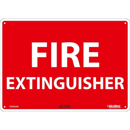 GLOBAL INDUSTRIAL Fire Extinguisher Sign, 10x14, Aluminum 724223AB